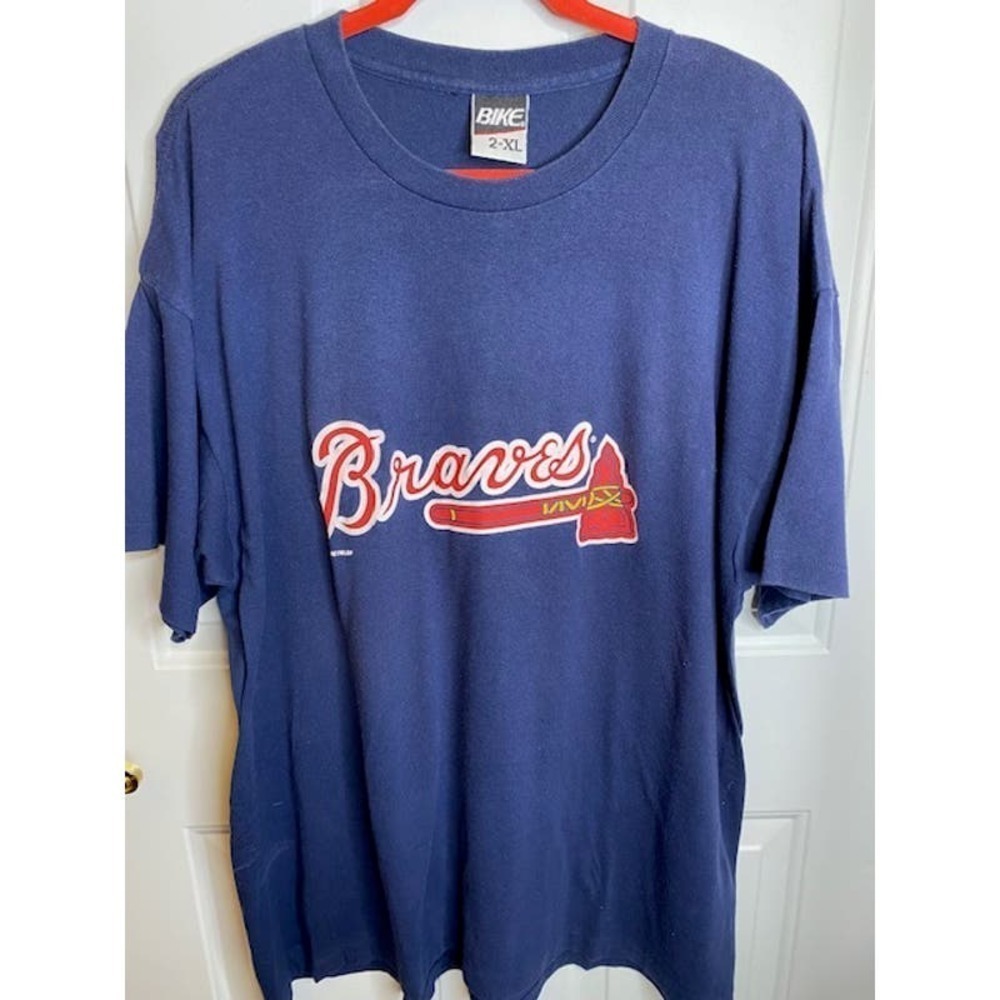 Atlanta Braves Vintage shirt on Bike Label Single‎ Stitch 2XL